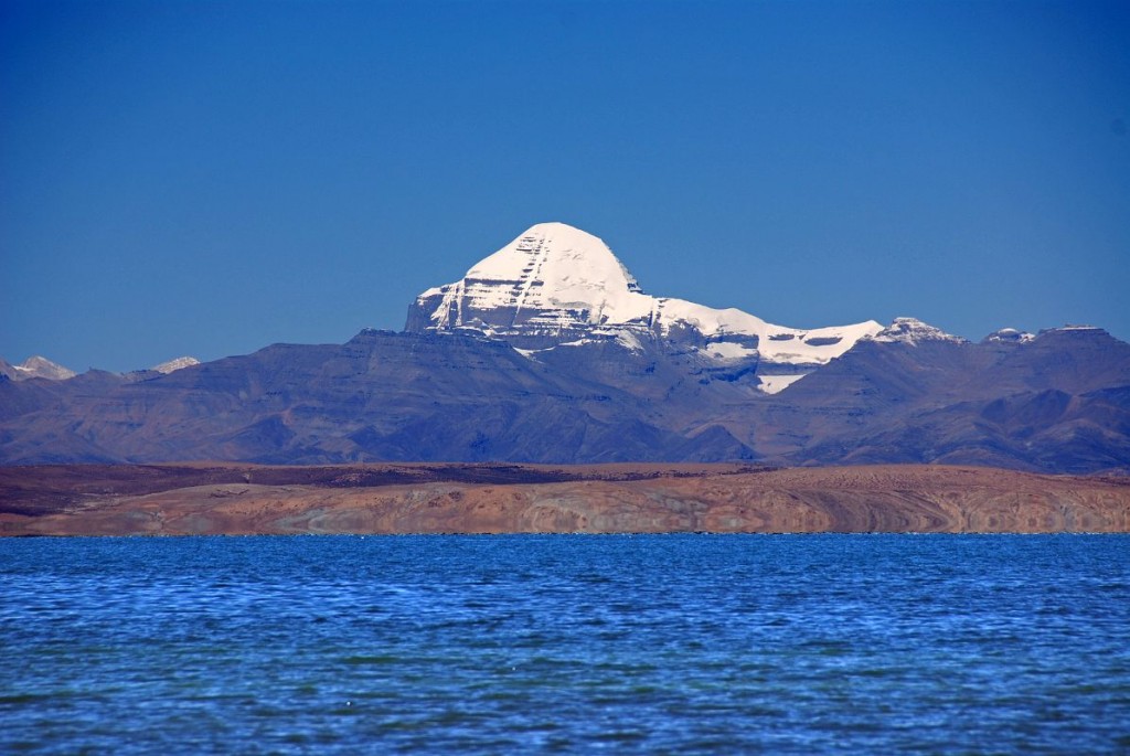 Lake Manasarovar And Mount Kailash From Trugo Gompa